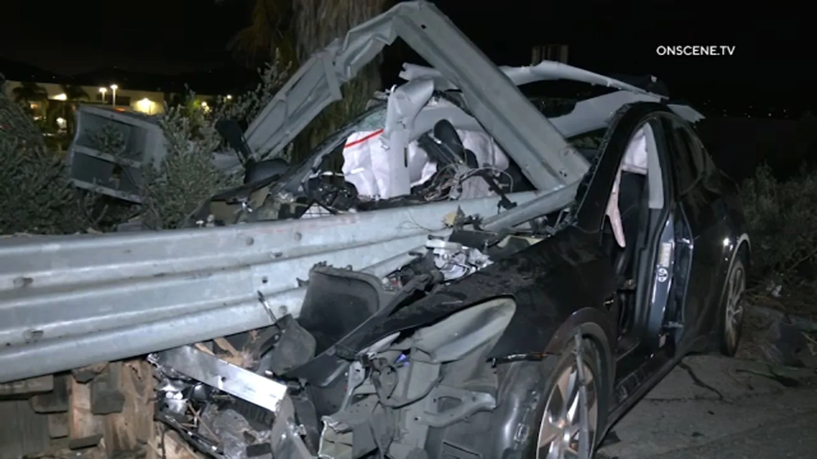 Teen Passenger Dies in Solo-Car Crash on the 60 Freeway in Moreno Valley After Tesla Driver Speeds on Shoulder and Hits Guardrail